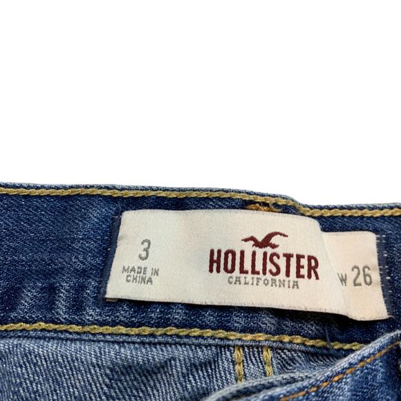 Hollister Cutoff Button Fly Mini Micro Denim Jean Shorts Size 3 - Picture 3 of 4